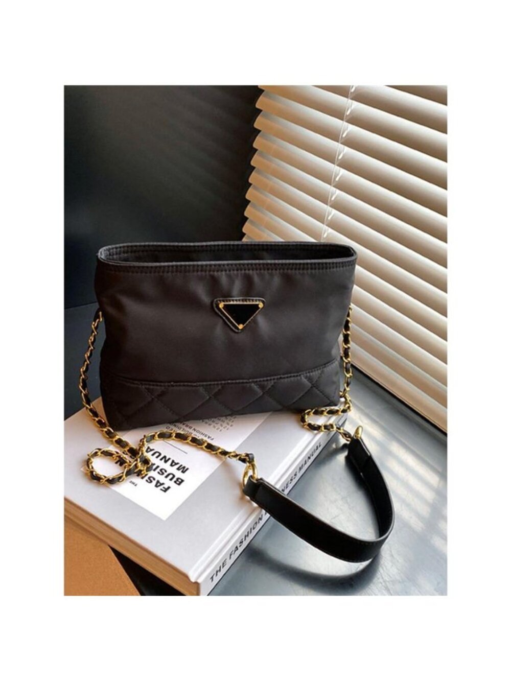 Quilted Crossbody Bag with Chain Strap